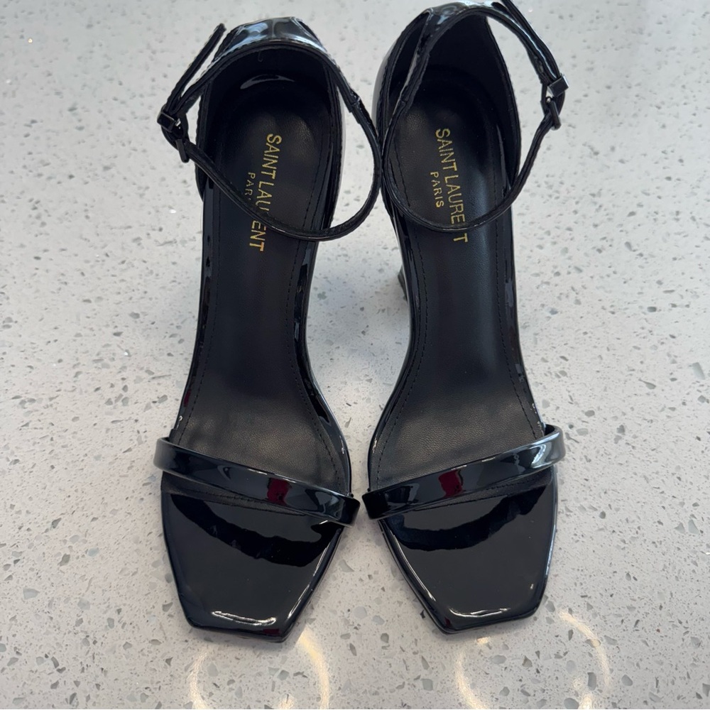 Saint Laurent Black Strappy Heels - Picture 2 of 11